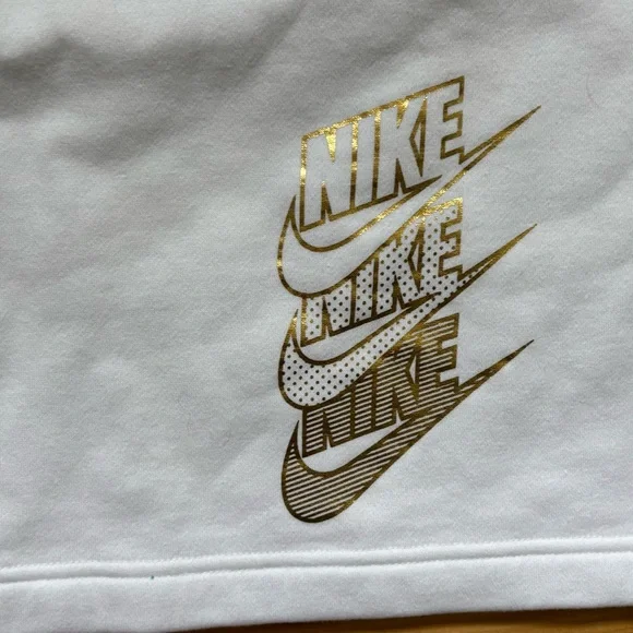 Nike Cropped Quarter Zip White Gold Just Do It Womens Size Medium Sweatshirt - Picture 6 of 6
